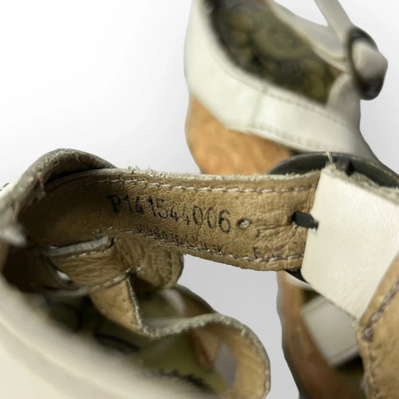 Fly London Grin White Cork Wedge Sandals 38 - Picture 6 of 7